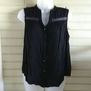 Black button down blouse